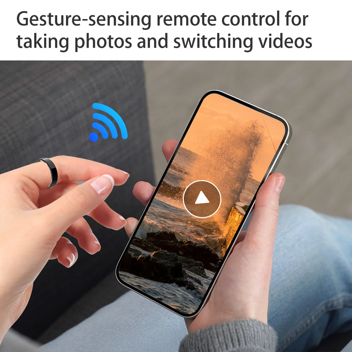 Smart Ring 2025 – pierścień z gestami, Bluetooth, monitor serca i wodoodporny 5ATM